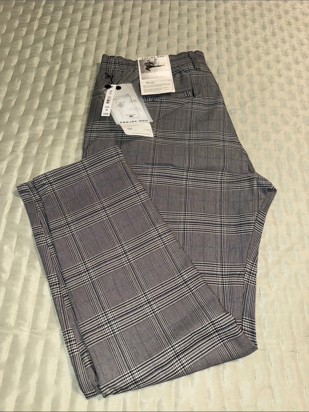 Propel Raw Gray Plaid Dress Pants - Classic Tailored Fit